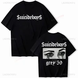 Suicideboys bawełniana koszulka G59 Suicideboys koszulka Suicideboys Merch amerykański Hip Hop z okrągłym dekoltem na co dzień Unisex koszule z krótkim rękawem