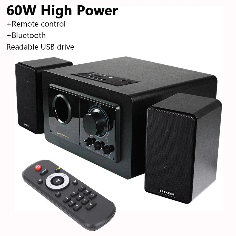 60w Hochleistungs-USB-Subwoofer mit großem Volumen, kabel gebundener Multimedia-Bluetooth-Lautsprecher Home-Desktop-Computer Audio 2,1 Notebook-Spiel lautsprecher