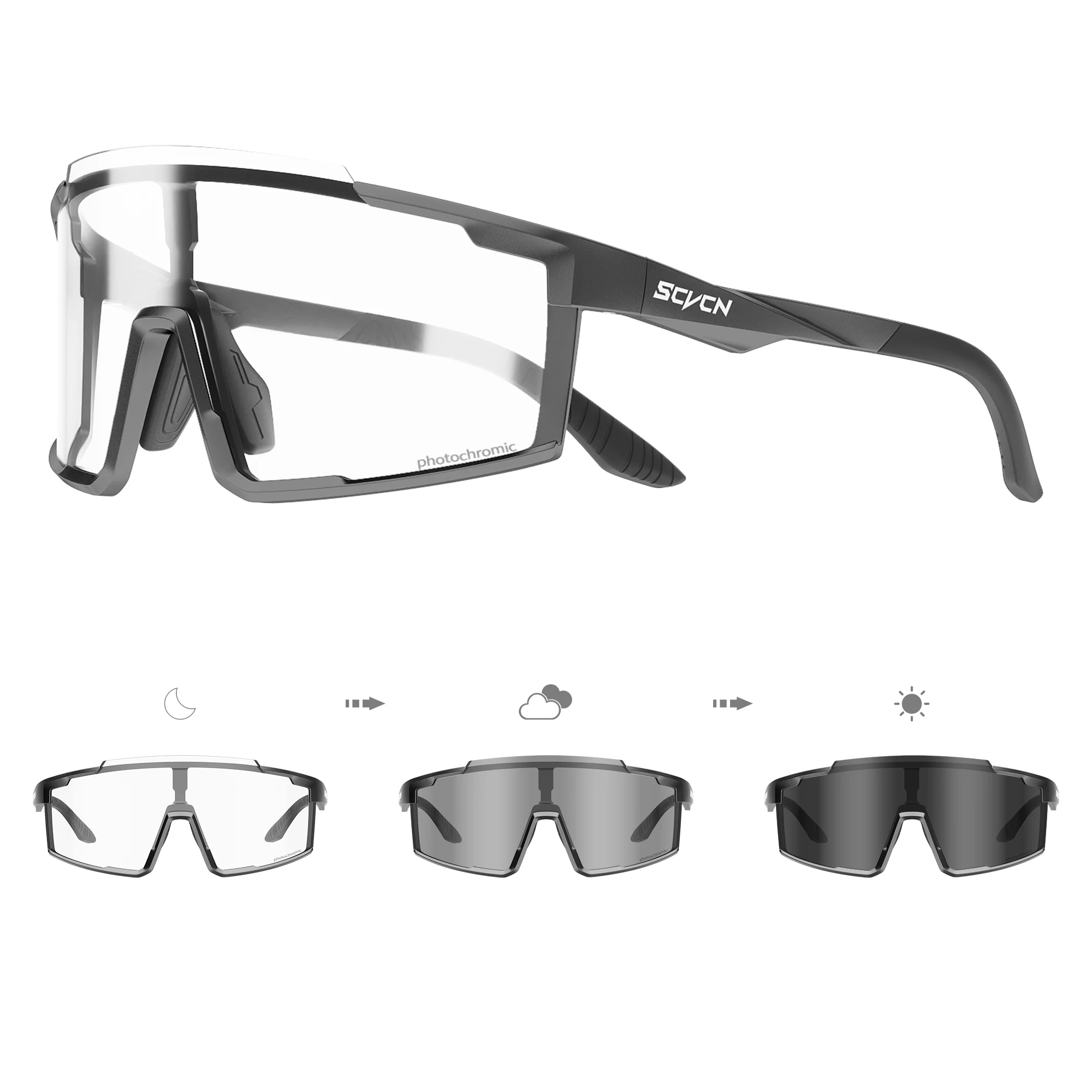 

SCVCN Outdoor Bicycle Cycling Glasses Men MTB Eyewear Sports Hiking Bicycle Photochromic Sunglasses Women Road UV400 Goggles