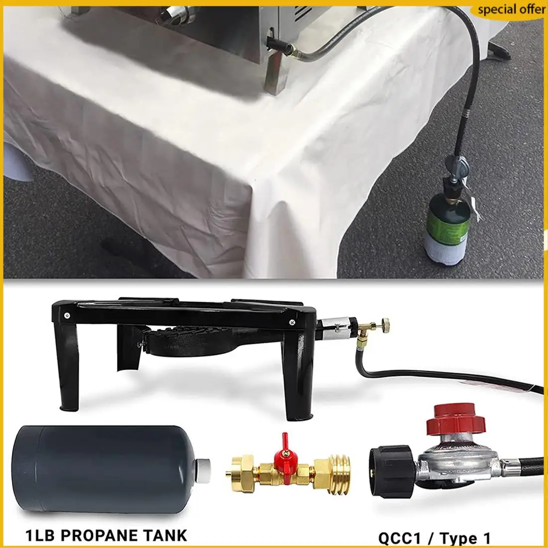 

A50I Адаптер баллона с пропаном от 1 до 20 фунтов с клапаном, универсальный преобразователь для одноразового баллона емкостью 1 фунт/16,4 унции