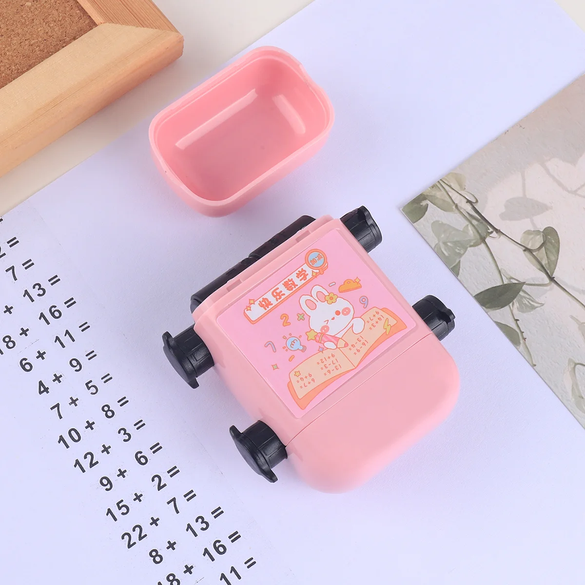 1 pc creative double-axis roller stamp, addition and subtraction, multiplication and division within 100, school supplies