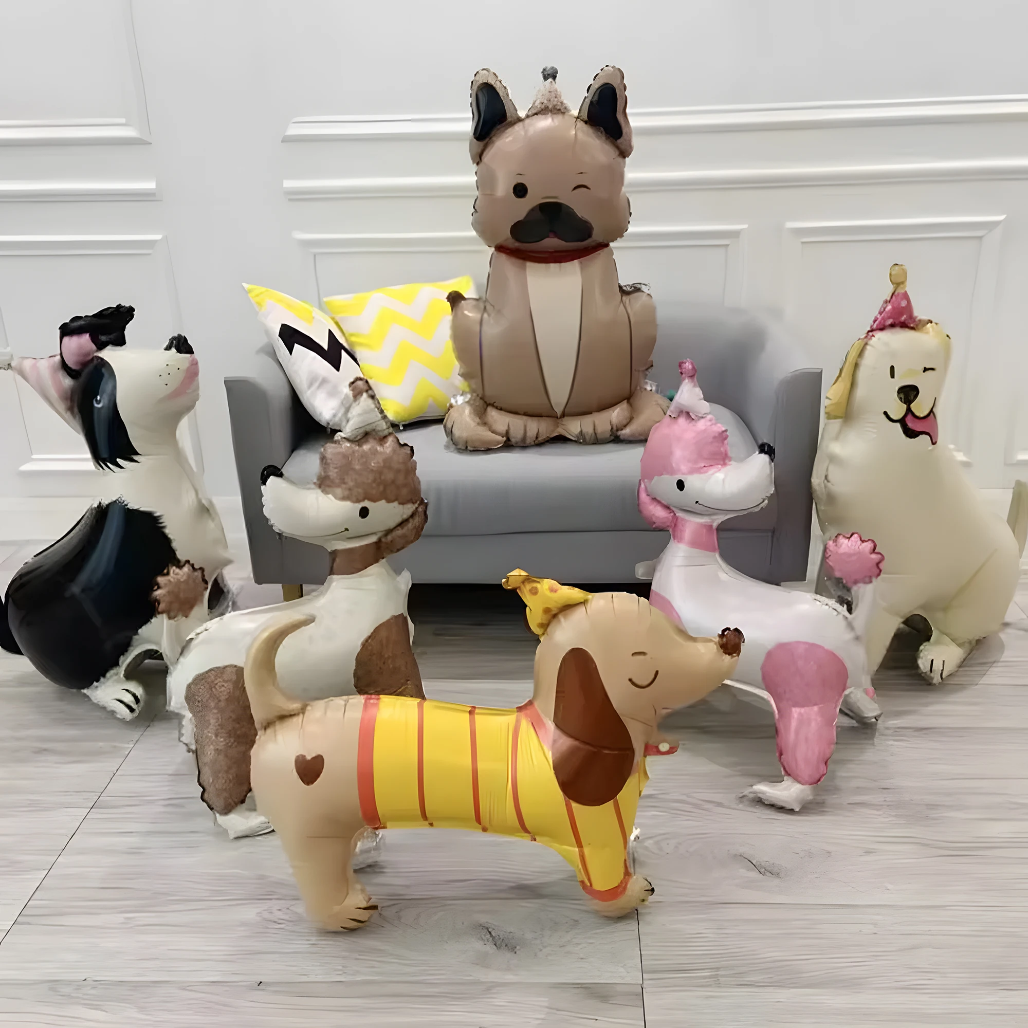 Cartoon Animal Dog Balloon Labrador Retriever Poodle Sausage Dog Shepherd Dog Pet Theme Party Birthday Decoration Photo Props