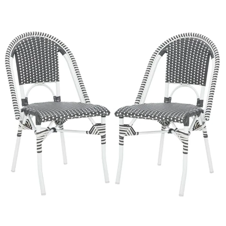 

Outdoor Collection Torino Grey and White Parisian Bistro Chair Set of 2 Fully Assembled