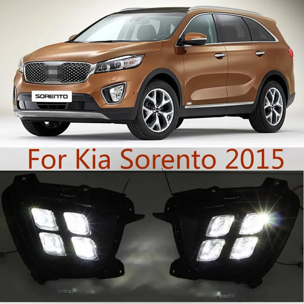 

Day Light Daytime Running Lights For Kia Sorento 2015 12V ABS LED DRL Fog Lamps Cover Driving Lights Accessories 2pcs