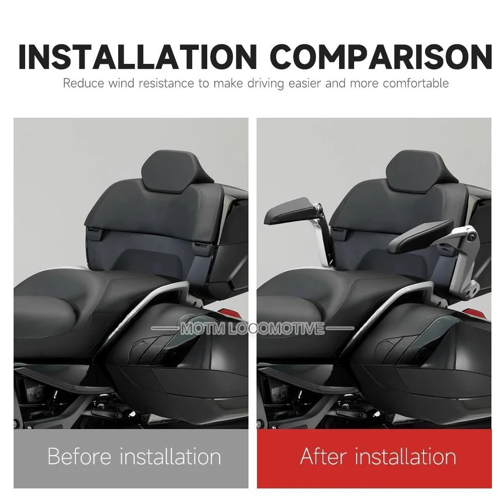 FOR BMW K1600GA K1600ga Motorcycle Rear Armrest Multifunctional Adjustable Rear Passenger Armrest 2017-2025