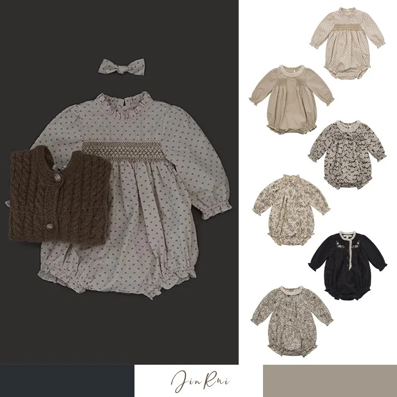 

2025 Autumn Baby Rompers Cute Newborn Clothes Long Sleeve Embroidery One Pieces Bodysuit Infant Jumpsuit Pricness Clothing