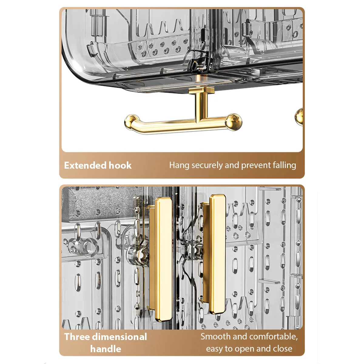 غرفة نوم الحائط القرط قلادة تخزين الرف البلاستيك الشفاف مجوهرات رف شاشة الراقية صندوق تخزين المجوهرات المنزلية #6