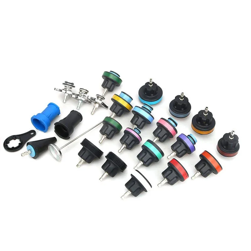 28 مجموعات من خزان مياه السيارة كاشف تسرب الضغط التبريد التجمد ملء استبدال أداة فراغ كشف الضغط الجدول #5