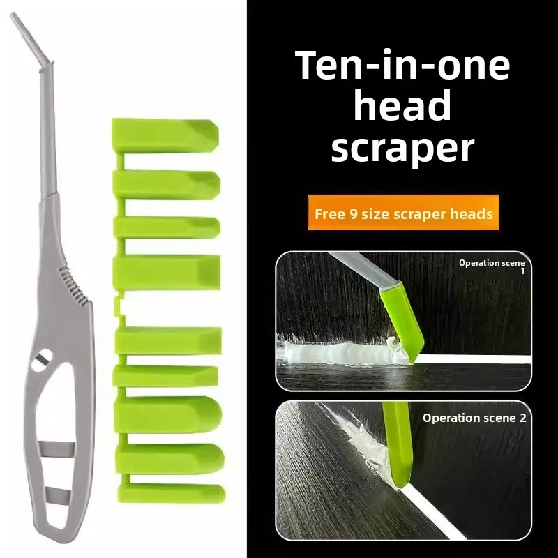 2 pz 9 in 1 Strumenti di Cucitura In Silicone Colla Per Vetro Angolo Raschietto Multi-angolo Sigillante Spatola Sigillante Spalmatore Cucina Pavimento Mastice Piastrelle