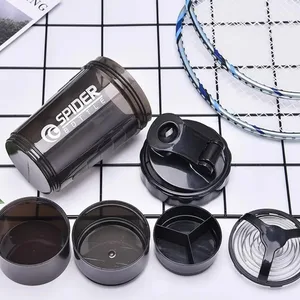 500ml Cangkir Pengocok Protein Portabel dengan Wadah Penyimpanan Bubuk Cangkir Pencampur Botol Air Olahraga Gym dengan Peralatan Minum Bola Pengocok Kawat 10 botol air lucu dengan penjualan terbaik - №
