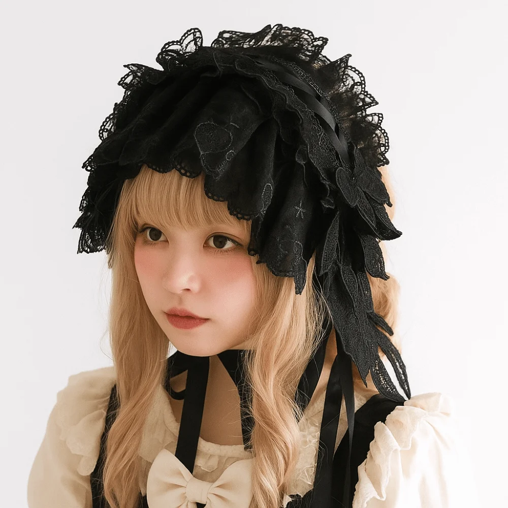 

Creative Sweet Lolita Lace Headband Jk Ribbon Bow Ruffled Hairband Hair Accessories Kawaii Anime Maid Cosplay Headdress Girls