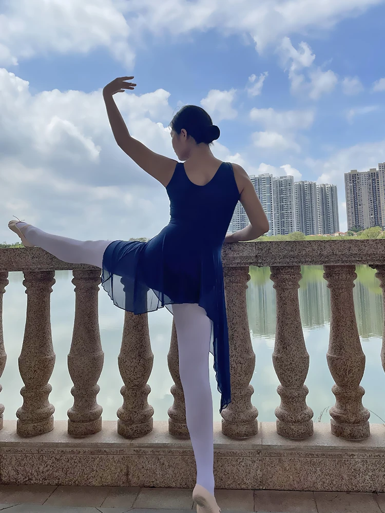 여성용 발레 댄스 원피스, 연습복, 성인용 거즈 스커트, 망사 드레스, 롱 스커트, 공연복