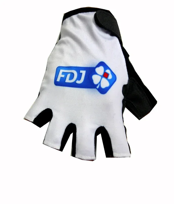 2015 FDJ  TEAM WHITE ONE PAIR CYCLING BIKE HALF FINGER GLOVES BICYCLE GEL GLOVE SIZE:M-XL