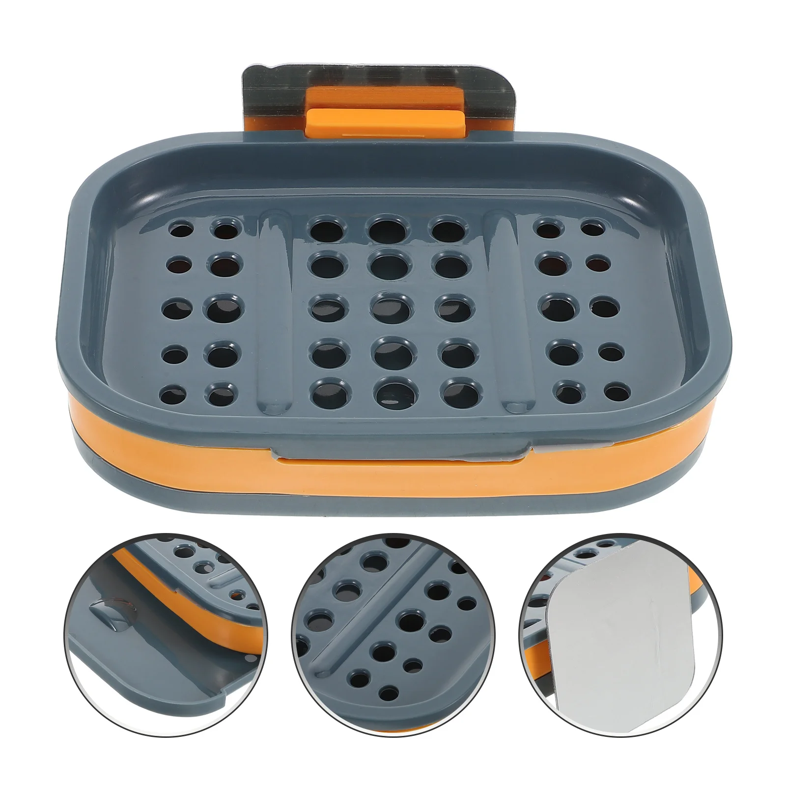 

2pcs Wall Mounted Suction Soap Dish No Drill Installation Strong Suction Drainage Design Bathroom Shower Organizer