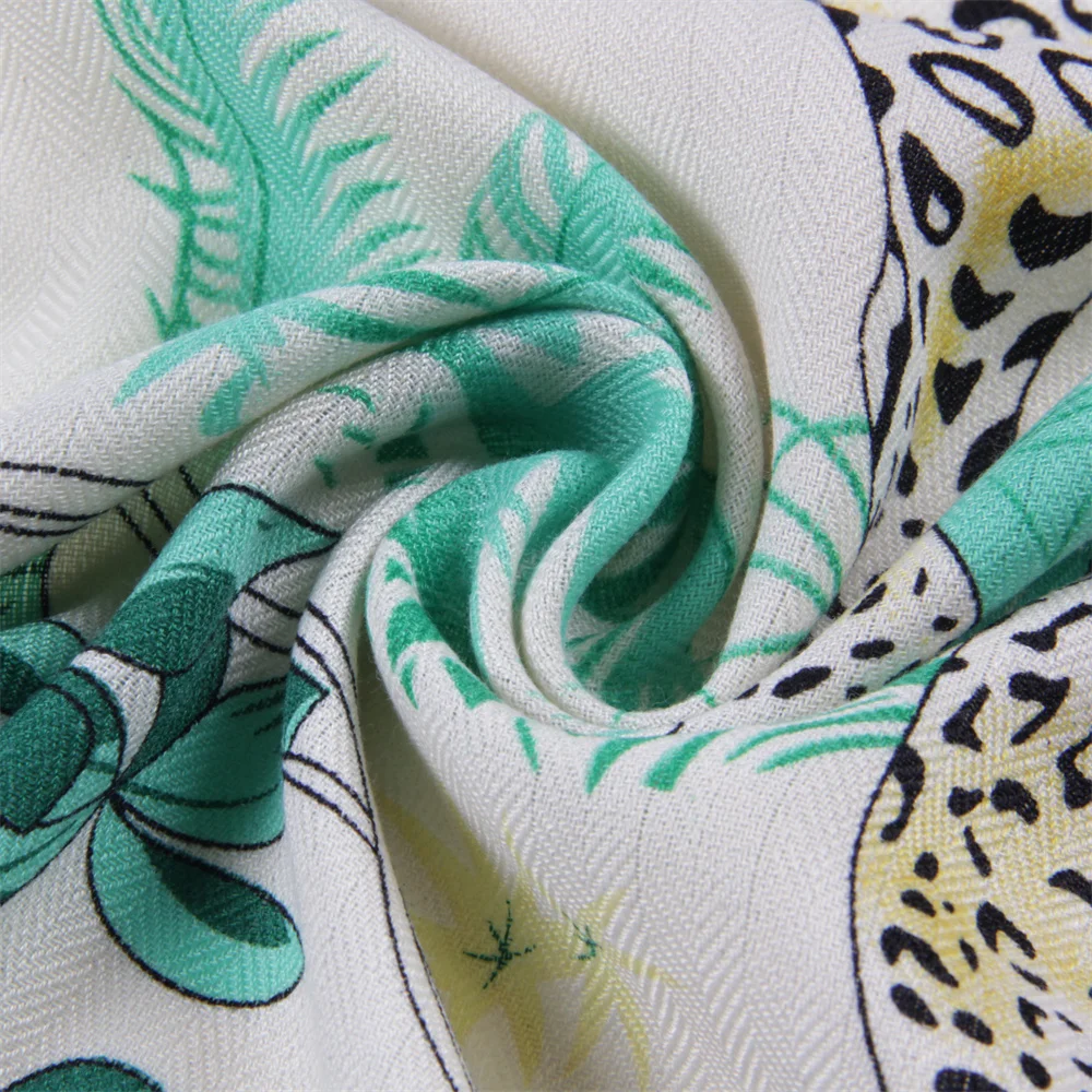 POBING 30 % Seide, 70 % Kaschmir-Schal für Damen, handgerollt, modischer Druck, Dreieckstücher, Wraps, Bandana, große Hijabs, weiblicher Foulard – Detail 19