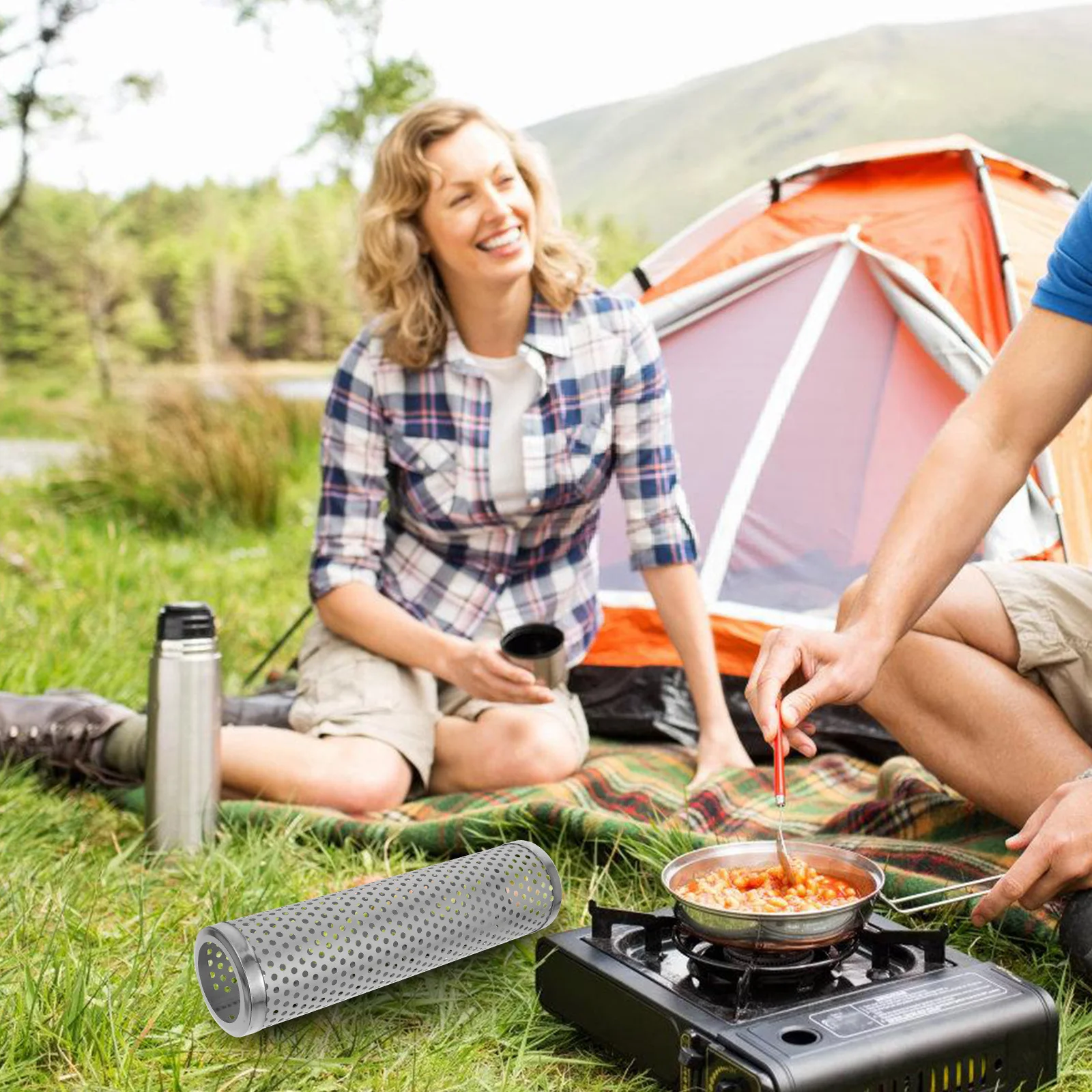 

Tent Stove Chimney Heat Protector Stainless Steel Stove Pipe Insulation Guard with Ventilation Holes for Safe Camping Outdoor