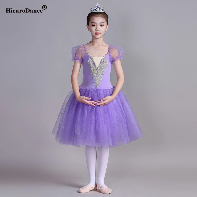 Vestido de balé para meninas, Competição Tutu para crianças, Tutu traje para bailarina, Tutu panqueca para dança