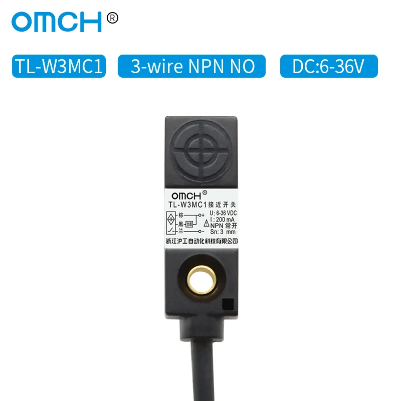 OMCH 3mm Metal Detection Small Square Switch DC 3-wire Inductive Proximity Sensor TL-W3