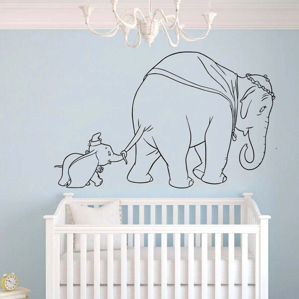 Elephant Wall Decal Nursery Elephants and baby elephants Wall Sticker Home Baby Kids Room Decor Vinyl Wall Decor Decals A538