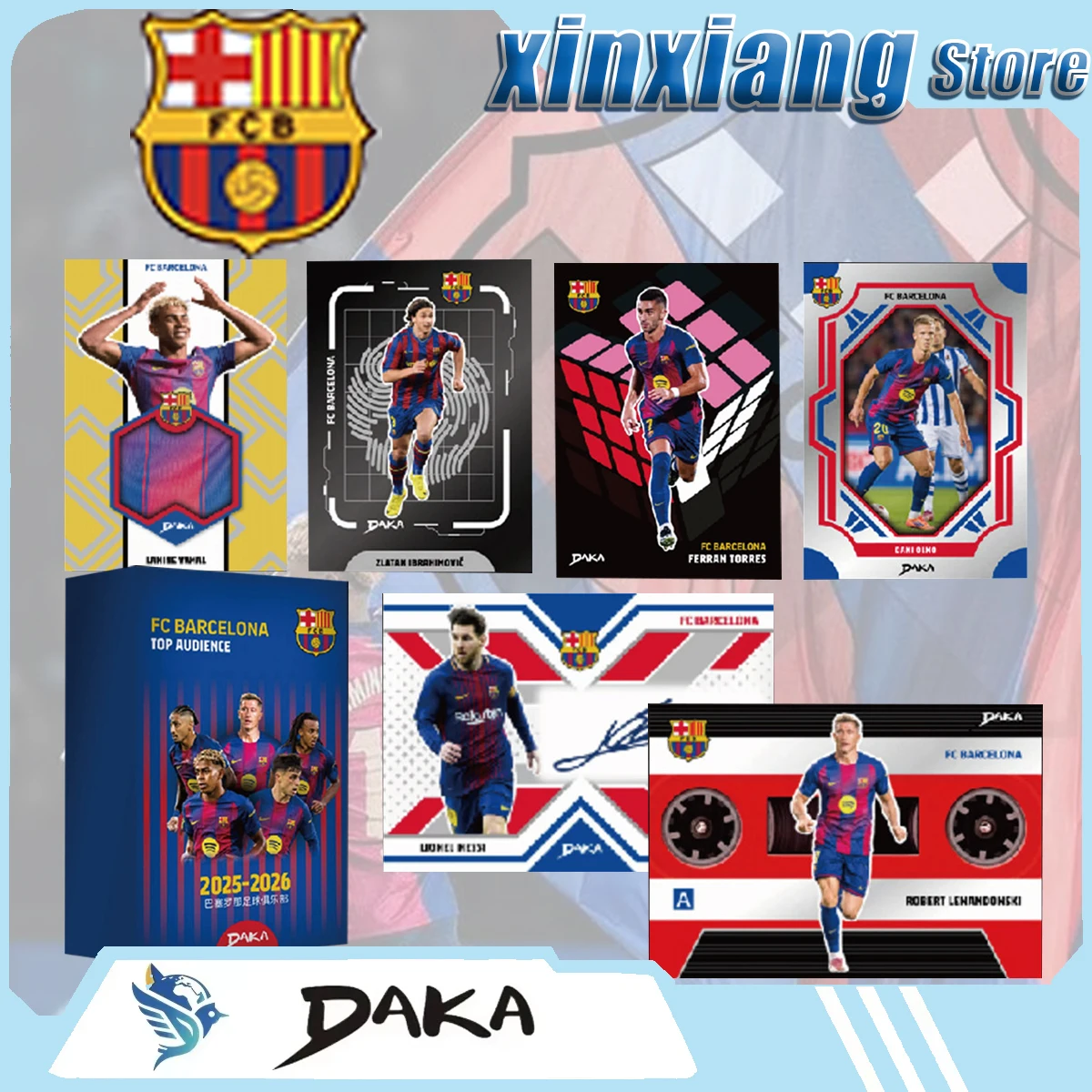 Tarjetas Coleccionables Originales DAKA 2025-2026 del FC Barcelona, Tarjetas con Autógrafos de Pedri y Lewandowski, Regalos