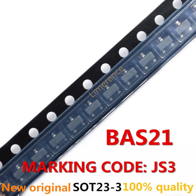 100PCS BAS21 SOT23 MARKING CODE: JS3