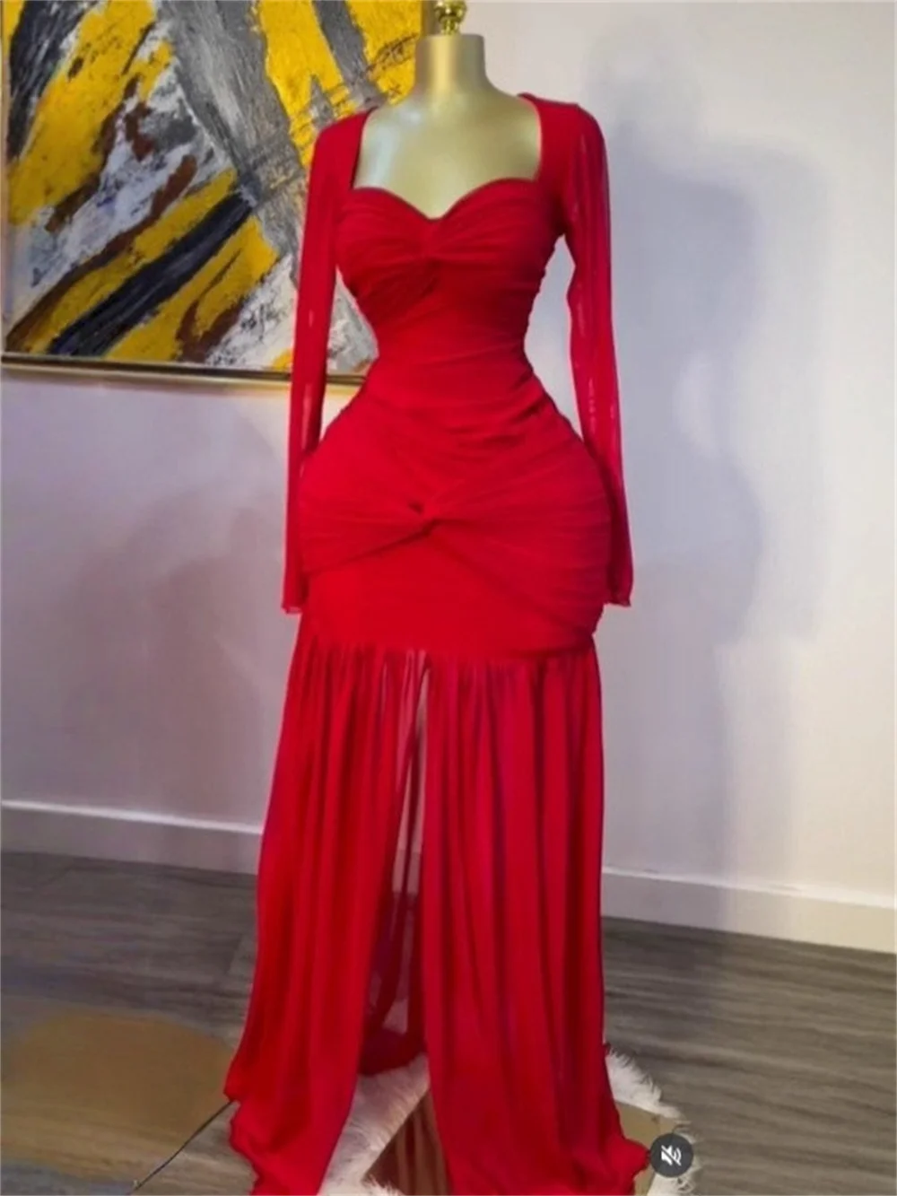 

Women Square Neck Solid Slit Ruched Maxi Long Dress 2025 Sexy Party Evening Birthday Gown Night Club Stretch Holiday Dresses