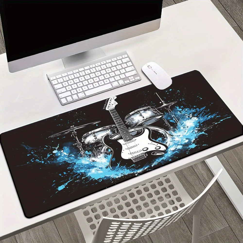 

Guitar and drum mousepad is suitable for gamers and offices. It is a HD printed desk mat with rubber anti-slip properties
