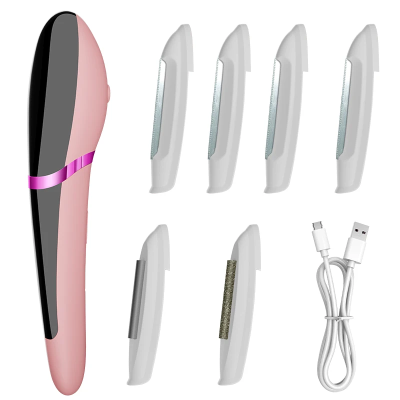

Rechargeable Dermaplane Razor with LED Light for Women,Exfoliating and Peach Fuzz-4 Refill Blades&2 Microsmooth Exfoliation Tips