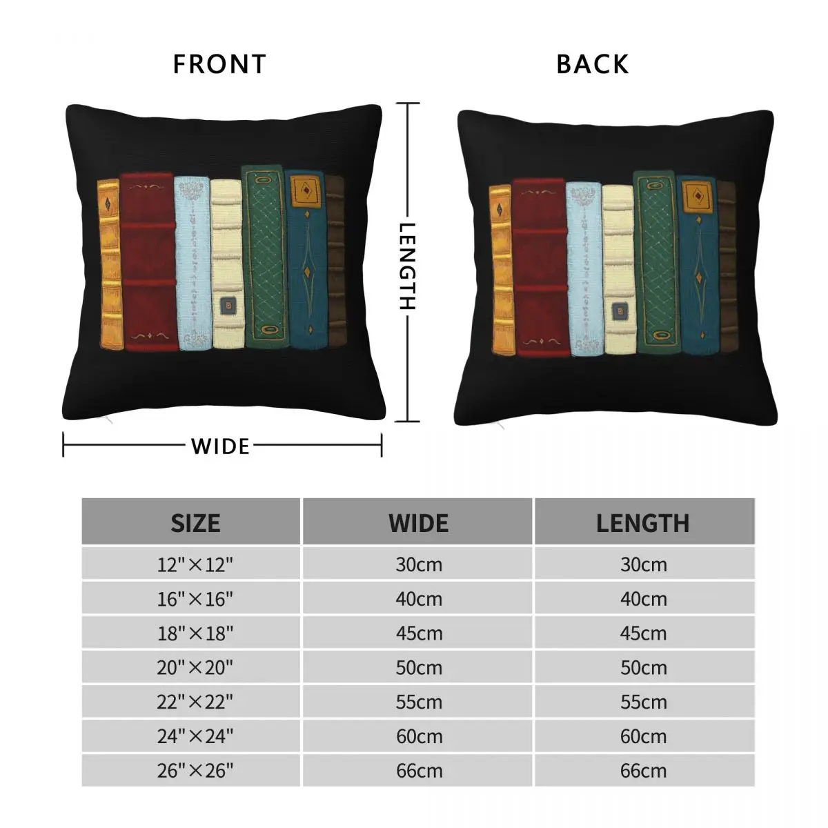 I Love Literature Square Pillowcase Polyester Linen Velvet Pattern Zip Decor Bed Cushion Case 18