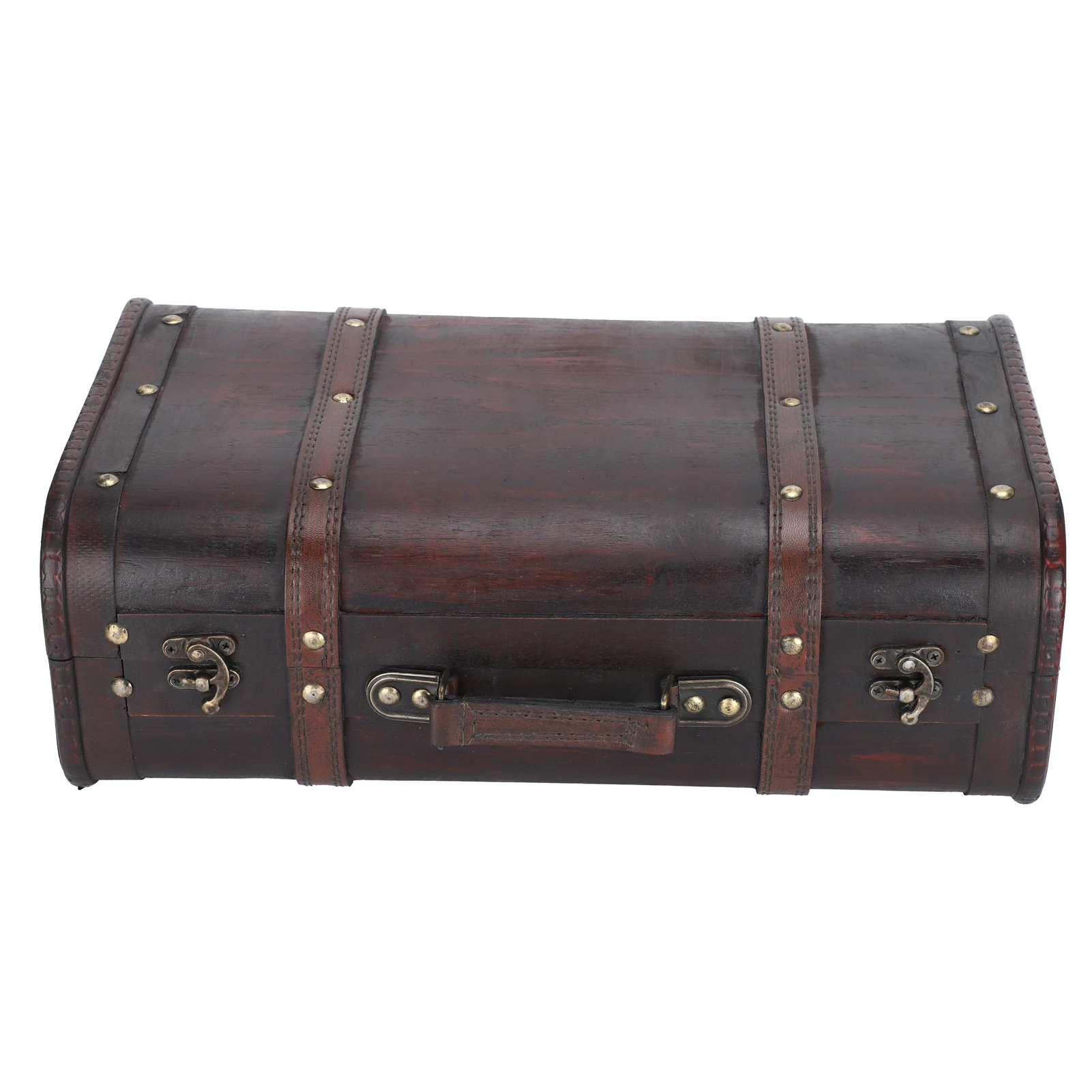 Portable Antique Suitcase Wooden Case Photography Props Craft Decoration Box Ornament Decorative Suitcase