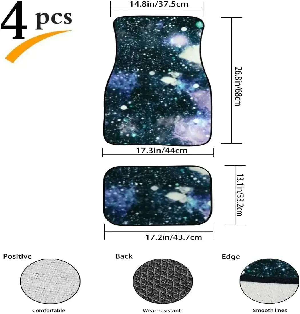 Car Floor Mats Deep Space High Definition Star Field Print Design Carpet Car SUV Truck Floor Mats 4 Pcs, Car Mats Carpet