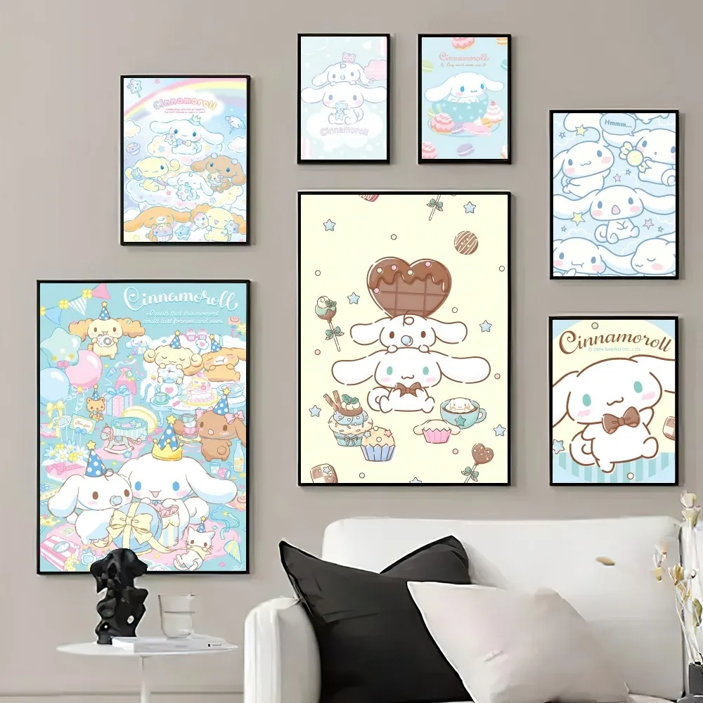 MINISO Sanrio Cinnamoroll Poster Prints Wall Pictures Living Room Home Decoration