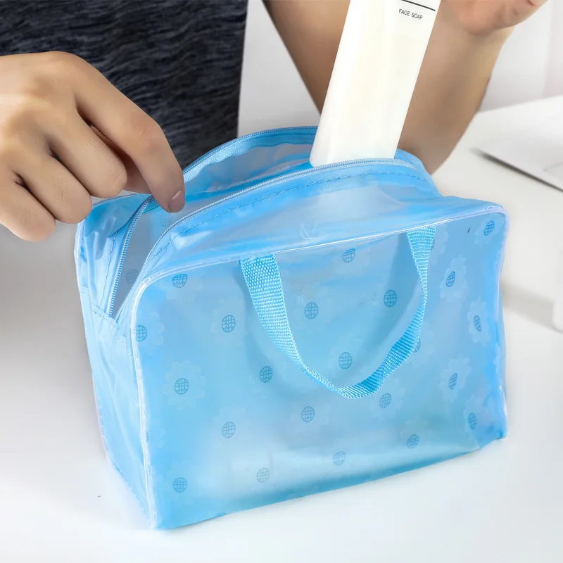 Portable Travel Toilet Bag Cosmetic Bags Large Capacity Transparent Plastic Cosmetic Storage Bag for Men and Women