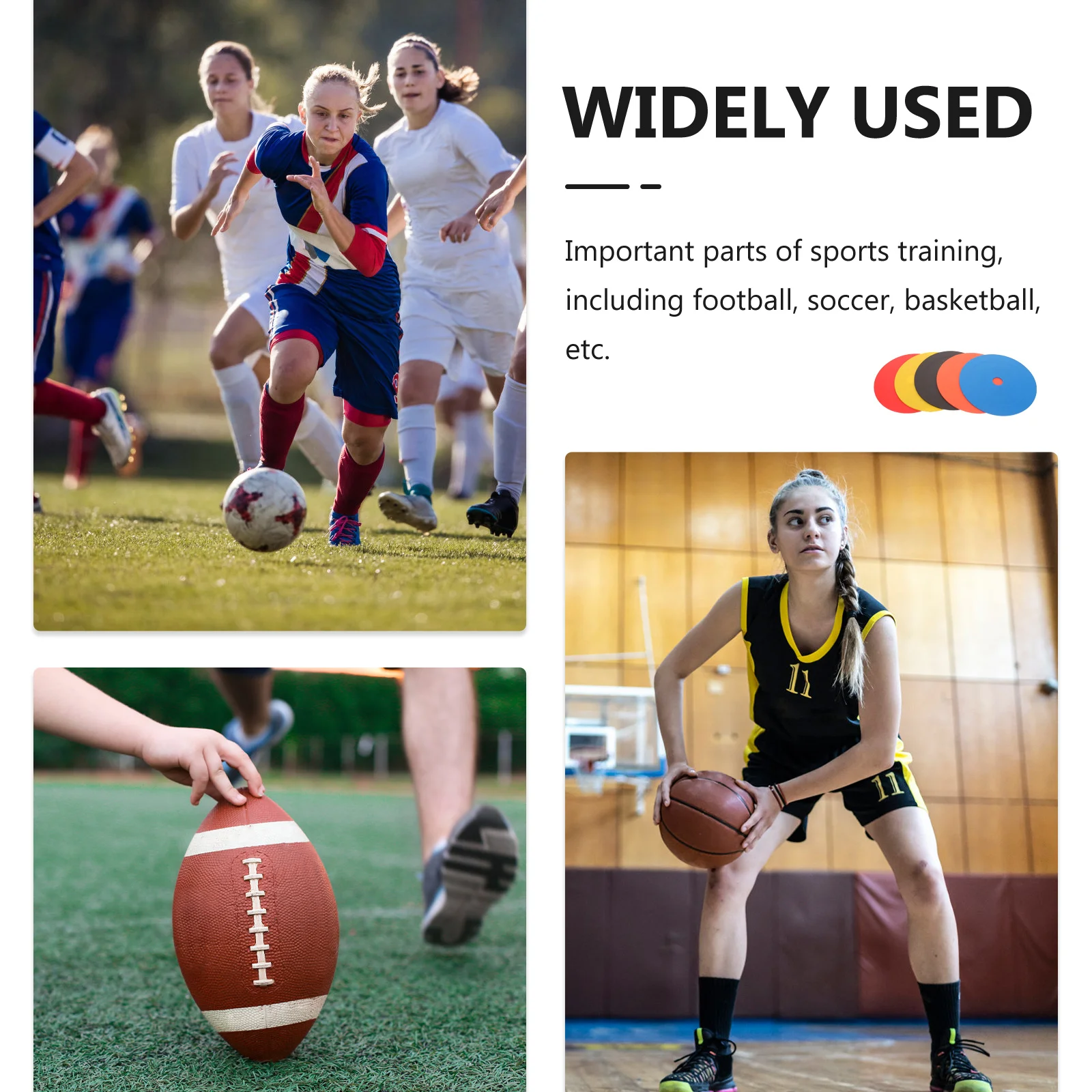 

5Pcs Football Marker Discs Durable PVC Lightweight Soccer Training Signs Agility Discs Sports Equipment Soccer Marker Plates