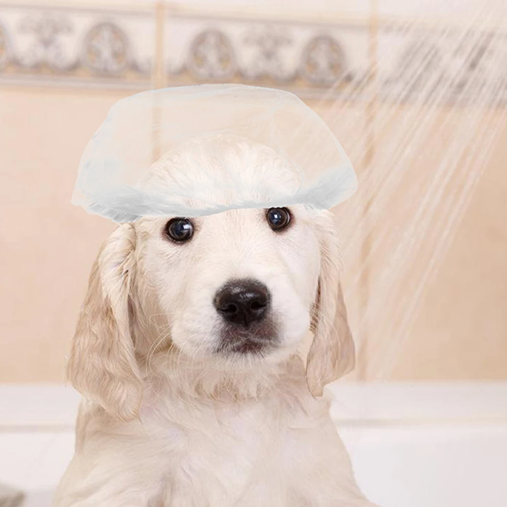 

20 Pcs Shower Cap Dog Bath Band Ear Guard Cat Caps Bathing Supplies Baths Cover Water Proof
