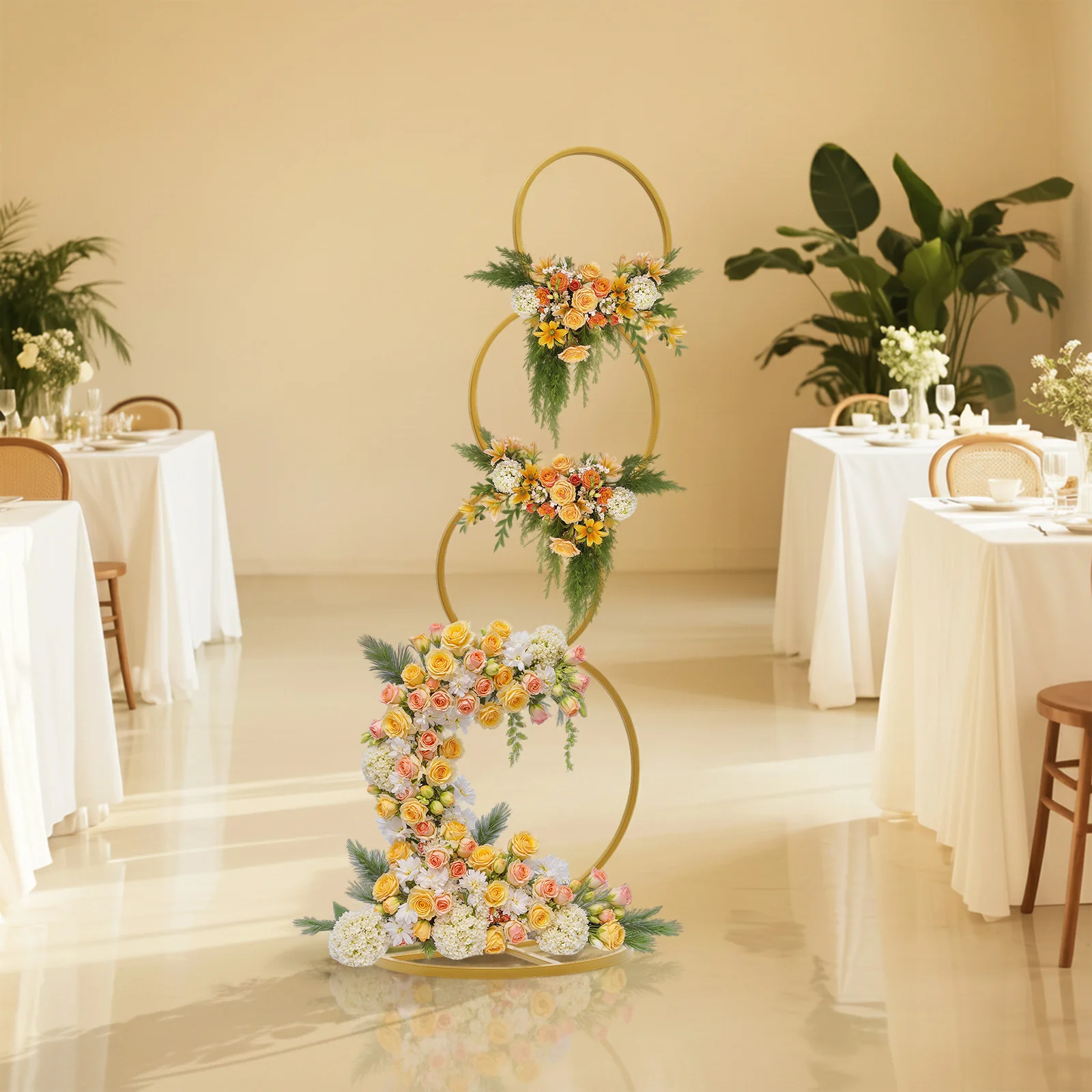 Gold Wedding Round Hoop Backdr - Home Decor Garland recension och pris