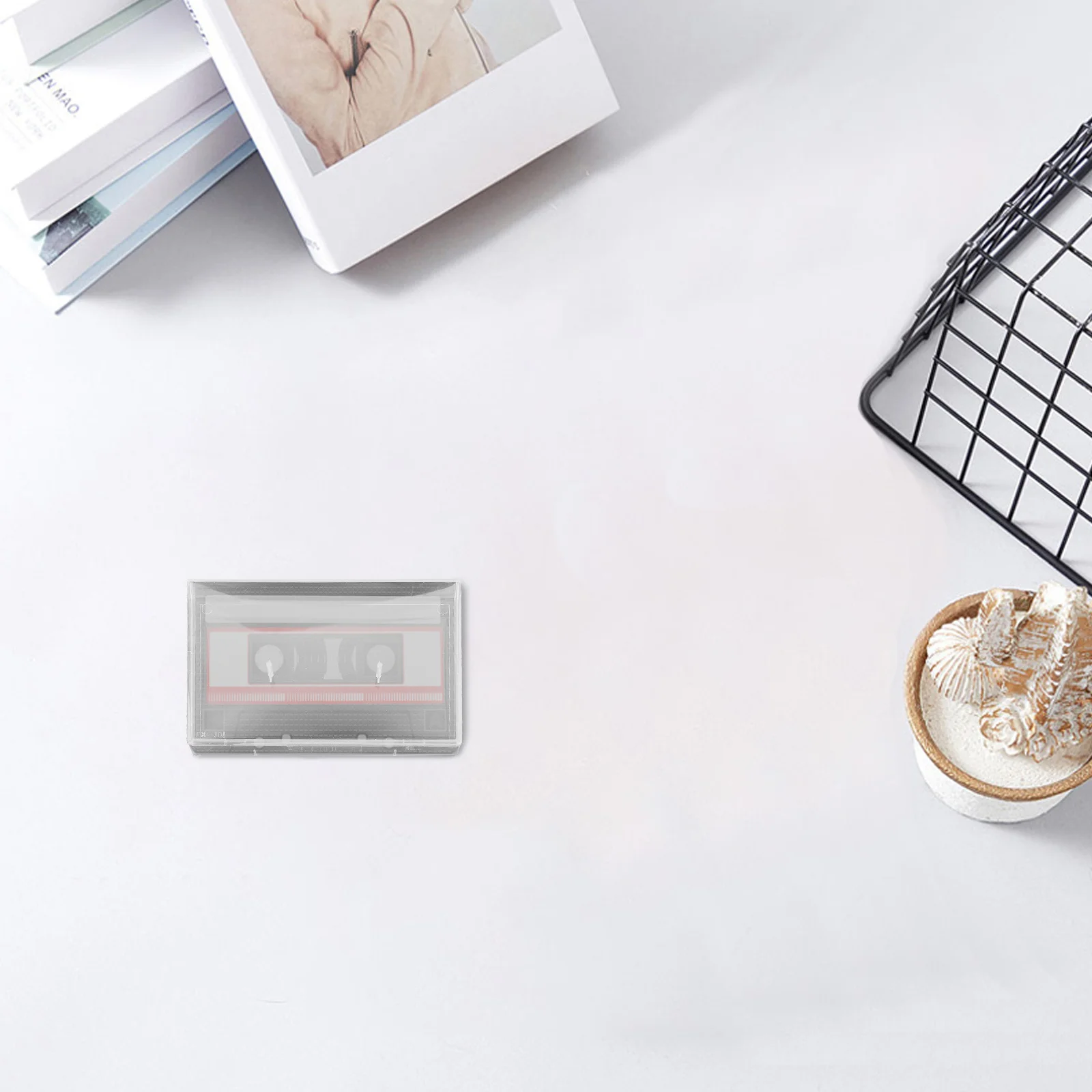 

10pcs Cassette Tape Storage Box Vintage Design For Music Voice Recording Organizer Clear Plastic Case Holder Collector