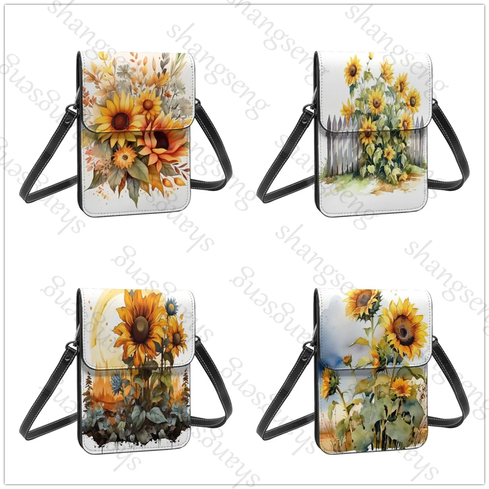 

Sunflower pattern Women Mini Shoulder Diagonal Bags Small Mobile Phone Bag Crossbody Girl Purse Handbag Wallets