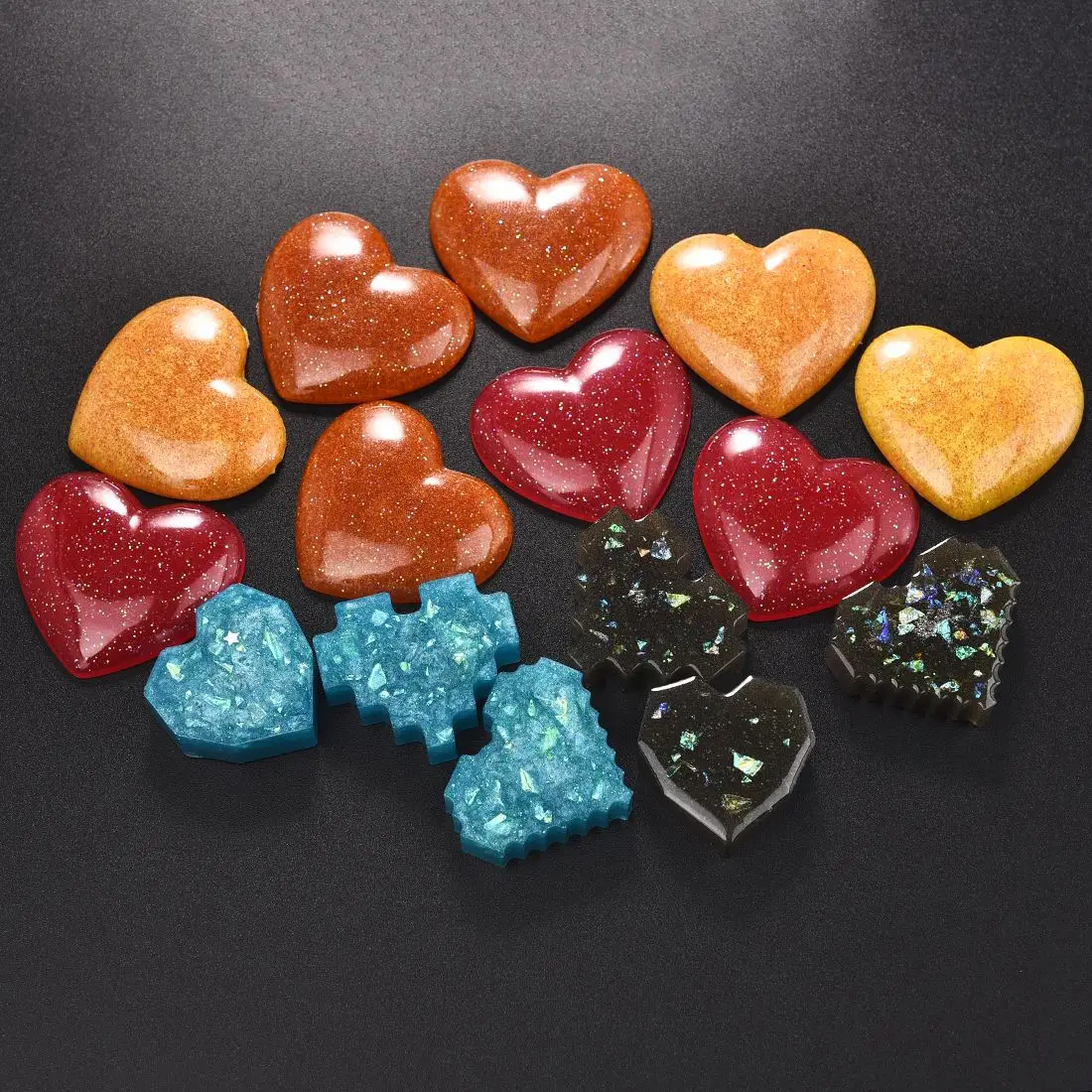 6/9 Grids Heart Shape Resin Molds For Keychain Necklace Jewelry Charm Pendant DIY Epoxy Silicone Mould Jewelry Making Supplies