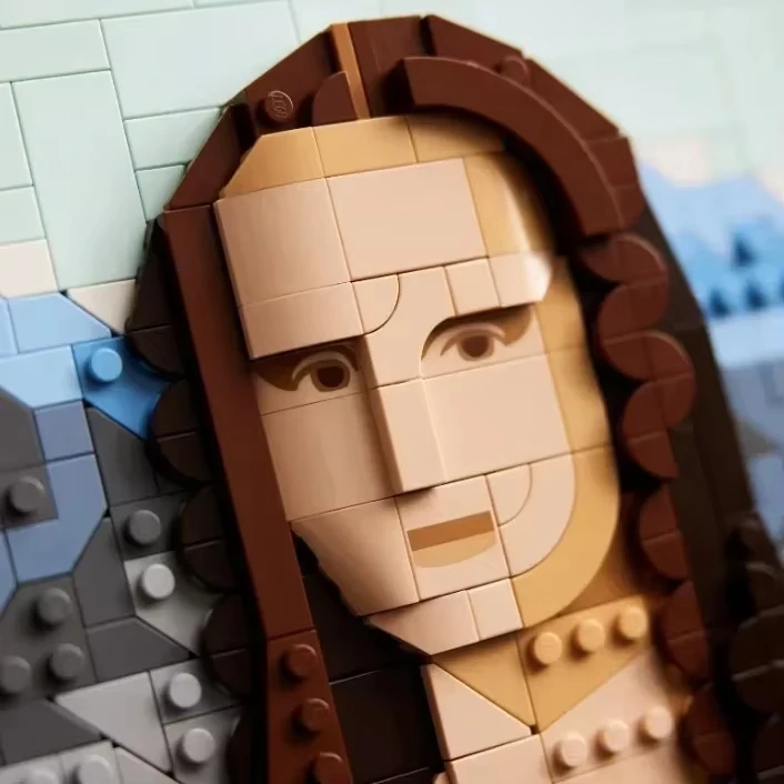 DIY Mona Lisa Bausteine – weltberühmte Gemäldereplik, Bausteinset, ikonisches Lächeln und Landschaftshintergrund, perfekt als Geschenk – Detail 7
