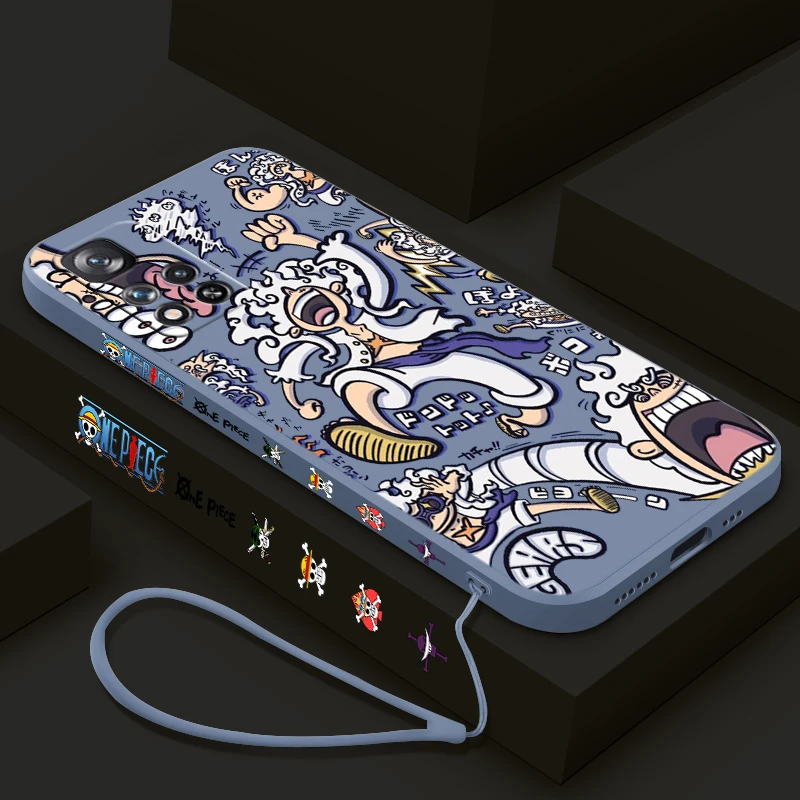 Cool Cartoon O-one Pieces For Xiaomi Redmi Note 13 12 11T 11S 11E 10S 10T Pro Plus Lite Liquid Left Rope Phone Case