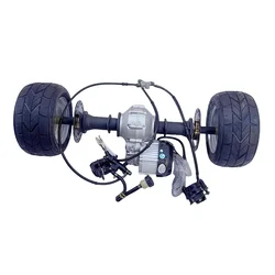 Four Wheel Electric Kart Accessories ATV Differential Disc Brake Shaft Drive Rear Axle Motor Tooth Pack 6 Inch Tires