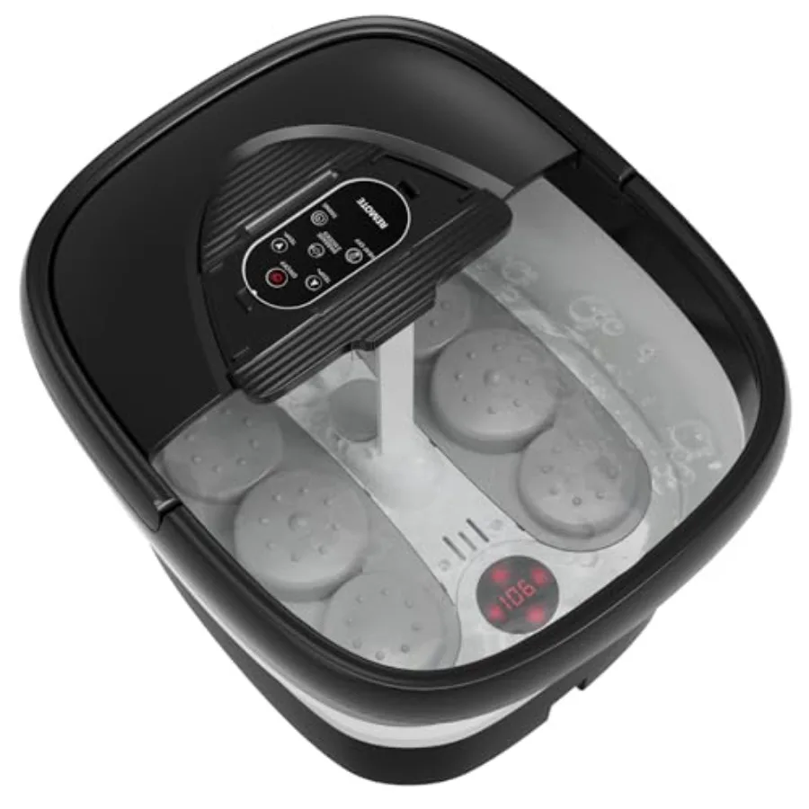 

Collapsible Foot Spa with Heat and Remote Heated Foot Bath Massager with Timer 24 Motorized Shiatsu Massage Balls Hot/Cold Wate