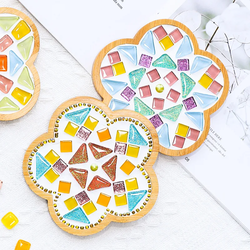 Flower Mosaic DIY coasters Insulated MATS Bowl MATS Creative handmade materials package Home decor Family activities collage toy