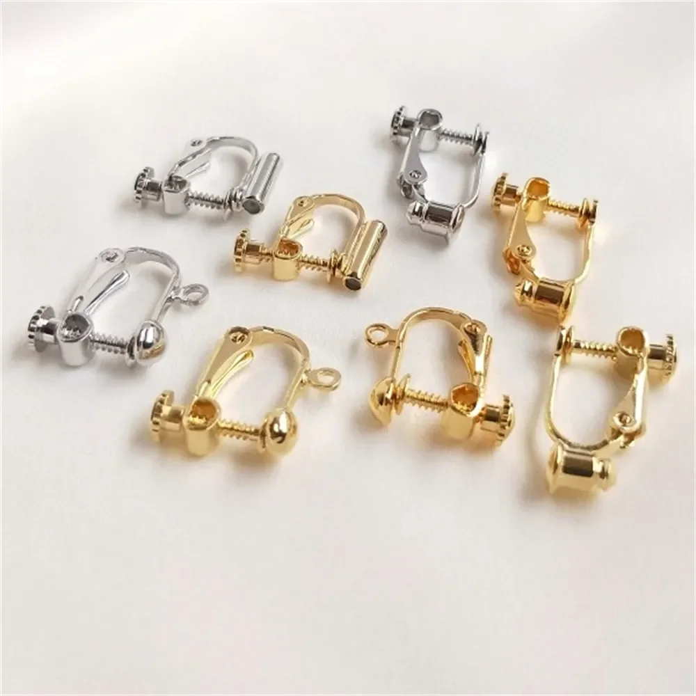 14K18K Gold Silicone Plug Ear Clip DIY Ear Hook Needle Ear Nail Modified Ear Clip Converter Ear Accessories E008