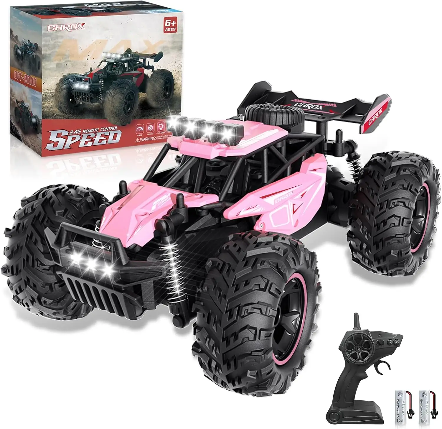 

2.4GHz High Speed RC Car, 25KM/H Off-Road Monster Truck with LED Lights and Rechargeable Battery – Perfect Gift for Boys
