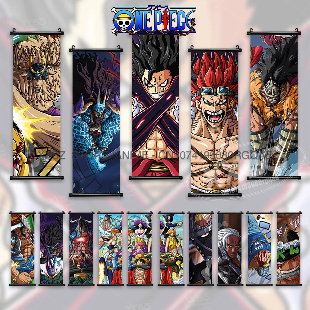 

ONE PIECE Scrolls Picture Anime Decorative Paintings KING Posters Kaido Home Decor QUEEN Wall Artwork BIG MOM Mural Roronoa Zoro