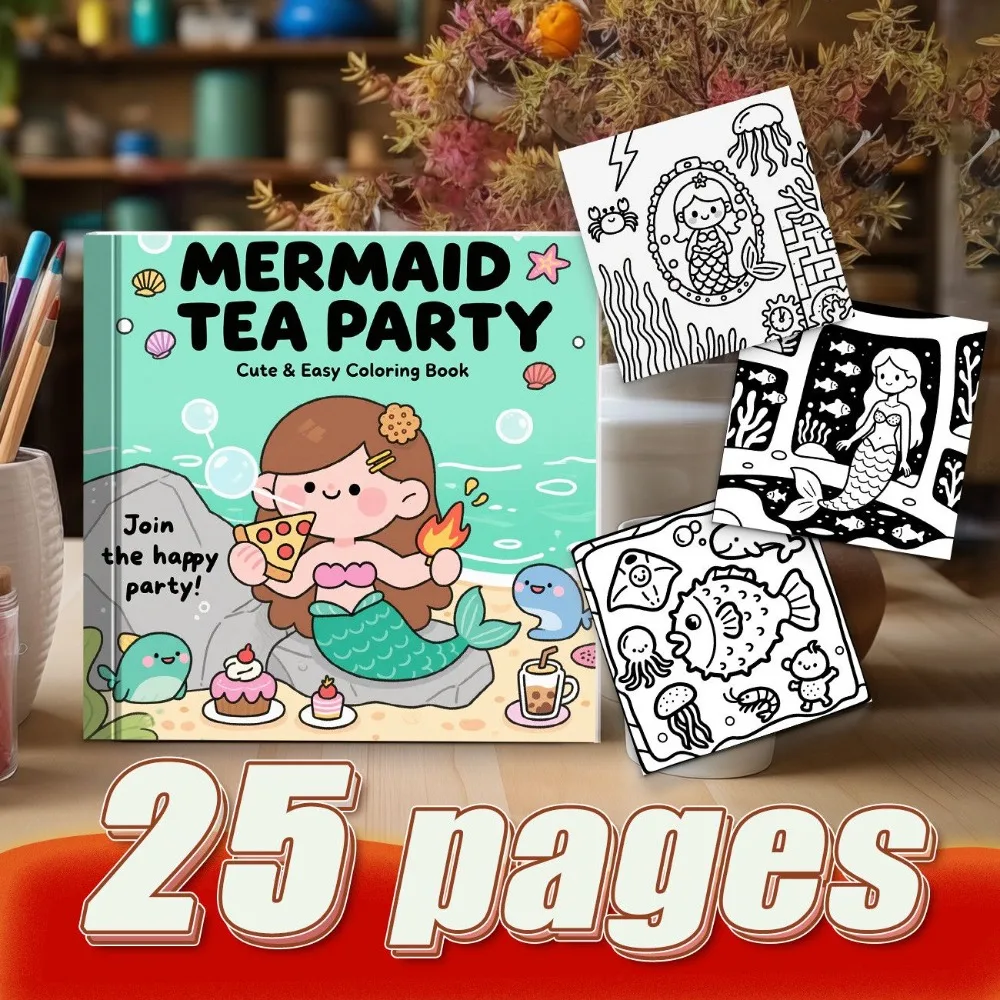 High Quality Personalized Ocean Style Ocean Mermaid Coloring Book Stress Relief Healing DIY Creation Tear Resistant Paper