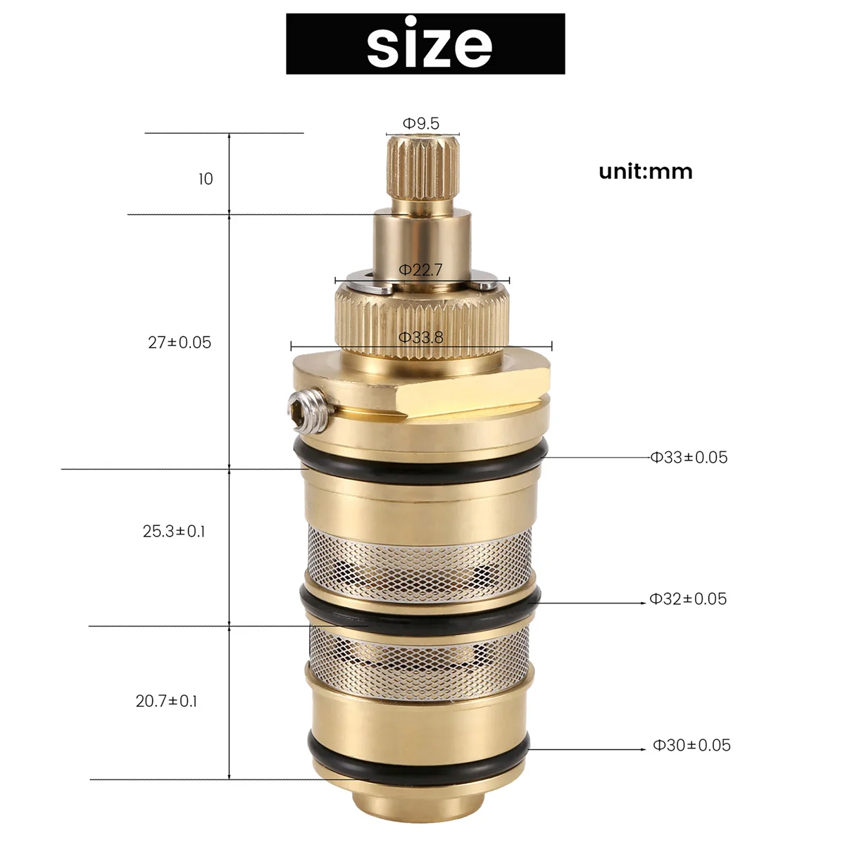 

ABNP Brass Replacement Thermostatic , Shower Mixer Valve Bar Repair Kit Bathroom Water Temperature Control Faucet