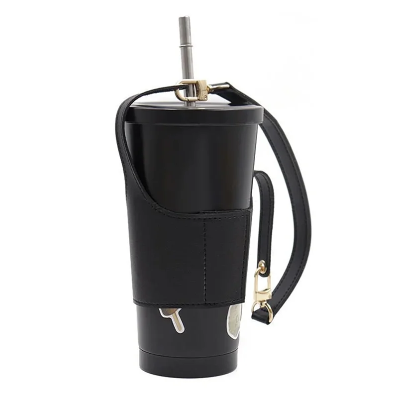 Furry Cup Sleeve Holder, Reusable Detachable Coffee Cup Cozy With Handle & Magic Strap For 30/40oz Tumblers